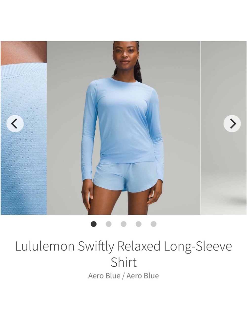 NWT Lululemon Swiftly Relaxed Long Sleeve AERO BLUE Sz 10